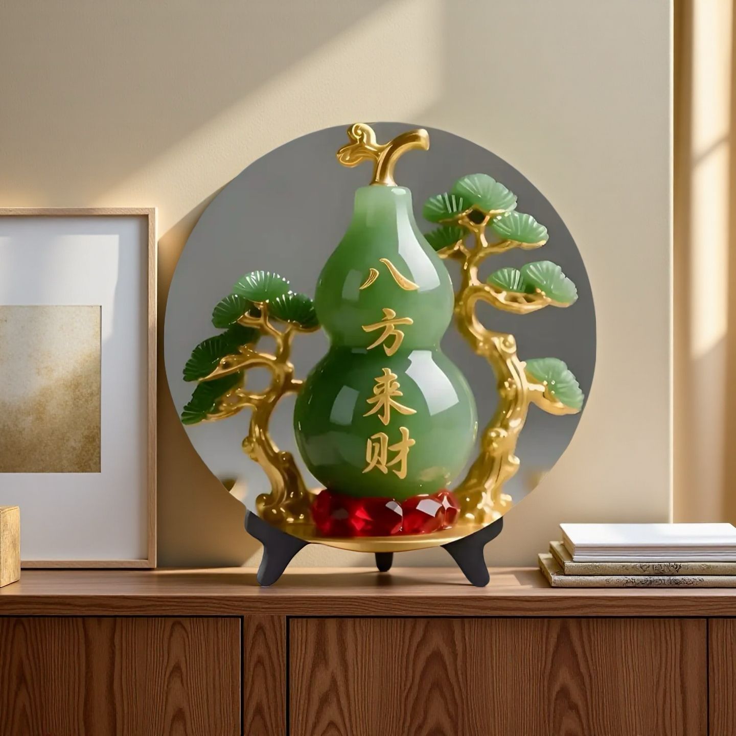 Vintage Collectible Furniture - تمثال قرع من اليشم الطبيعي، ديكور
