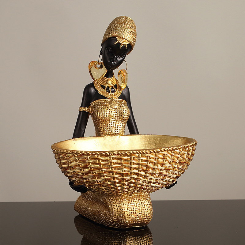 تمثال فتاة أفريقية تحمل طبقًا، - مراجعة Vintage Collectible Furniture وسعره