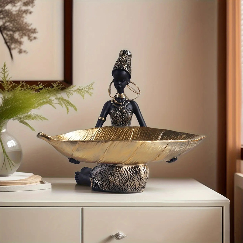 تمثال فتاة أفريقية تحمل طبقًا، - مراجعة Vintage Collectible Furniture وسعره