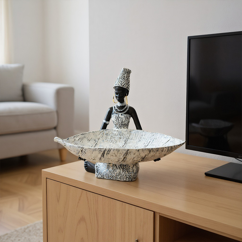 تمثال فتاة أفريقية تحمل طبقًا، - مراجعة Vintage Collectible Furniture وسعره