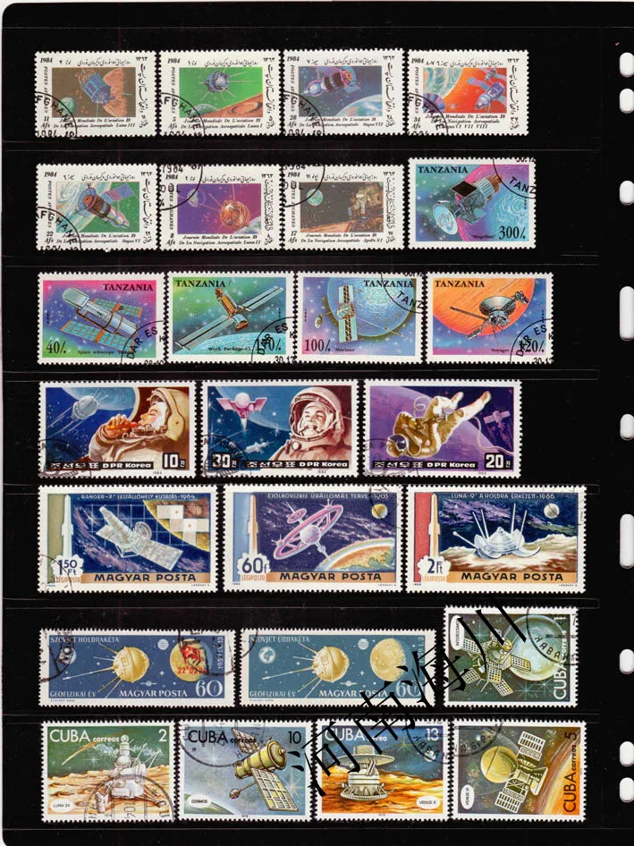 100 طوابع مختلفة للمساحة الخار - مراجعة Collectible Vintage Postage Stamps وسعره