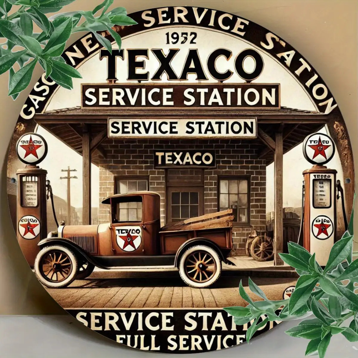 لوحة جدارية خشبية دائرية بتصمي - مراجعة Vintage Collectible Trucks وسعره